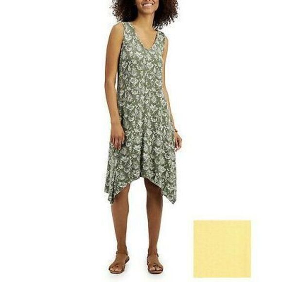 Style & Co Plus Size Printed Handkerchief Hem Dress Mango Mojito 2X - Picture 1 of 1